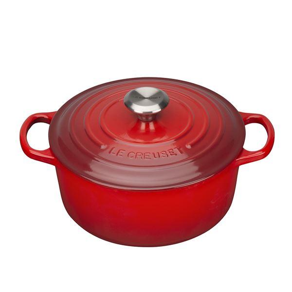 Signature støpejernsgryte rund 24 cm 4,2L cerise