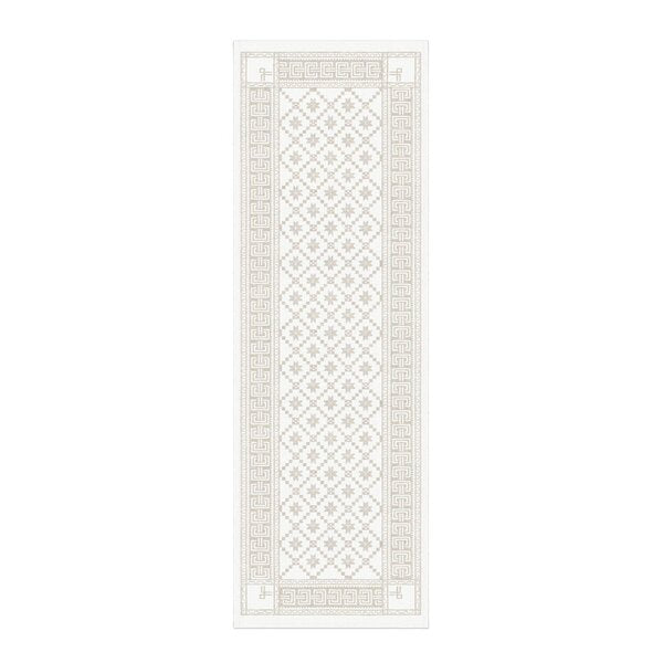 Åttebladrose løper 50x150 cm beige