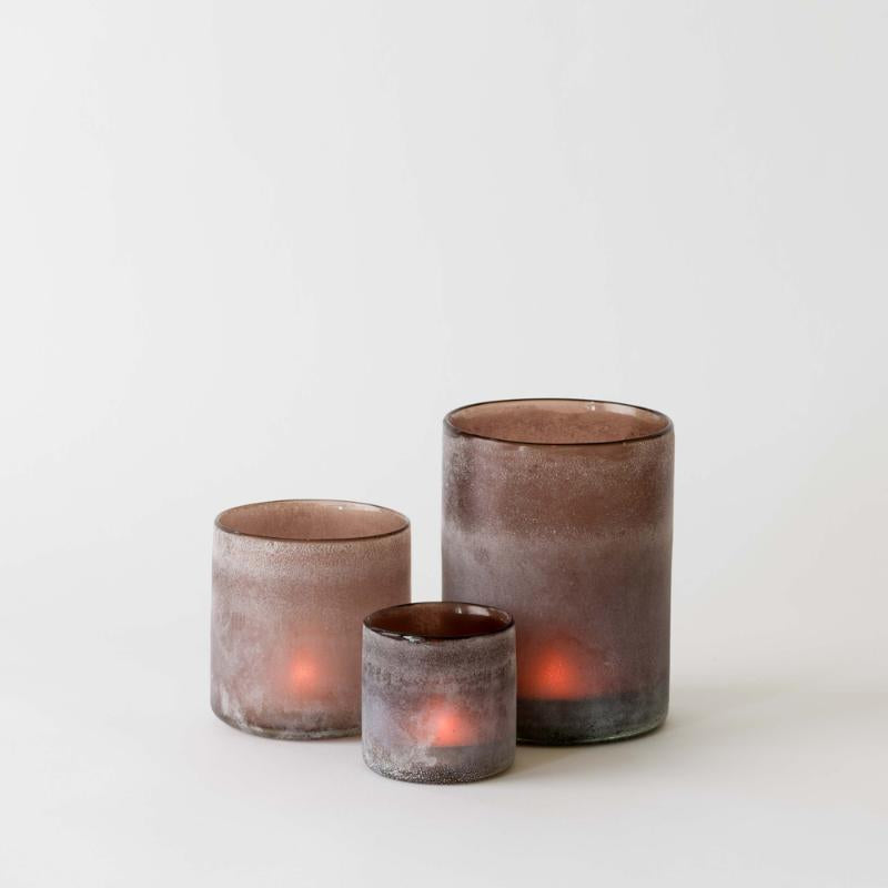 Frost lyslykt 13x19 cm brown
