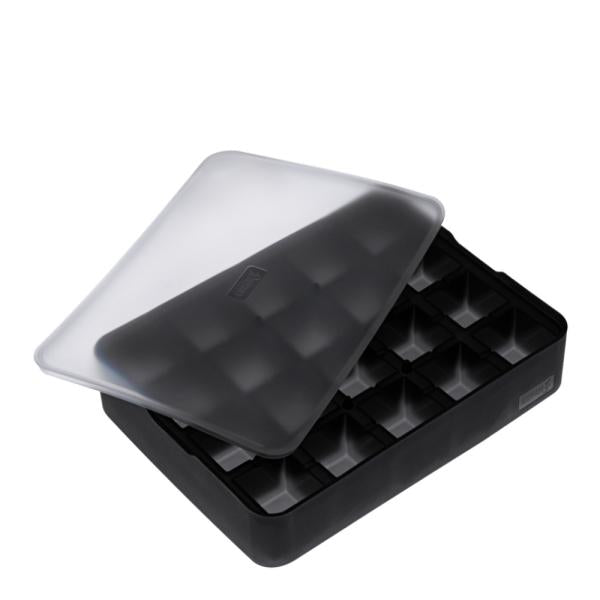 Isbitform terninger m/ lokk 3X3 cm svart
