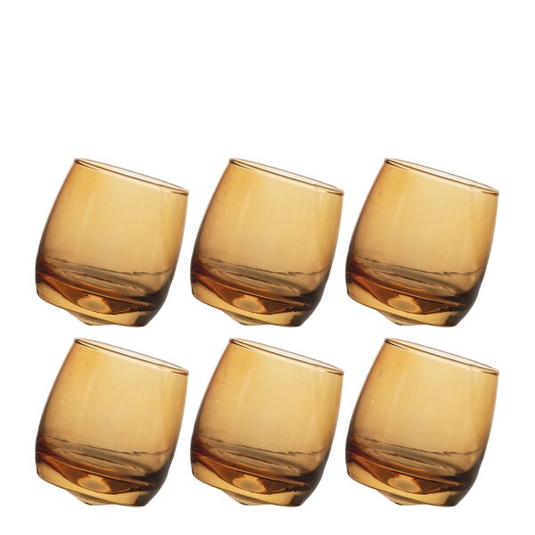 Tumbler med avrundet bunn 30 cl 6 stk amber