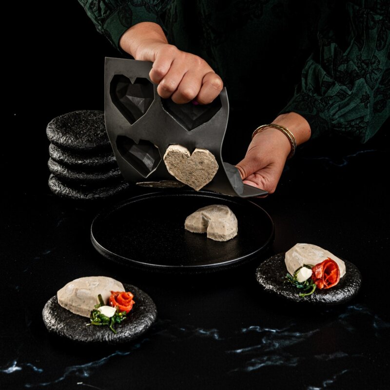 Silikonform Love At First Bite 3 stk grå/hvit