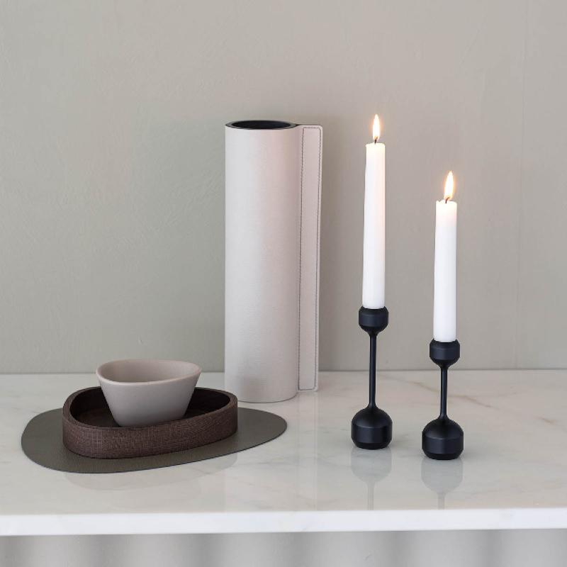 Silhouette lysestake sett 12 + 14,5 cm svart