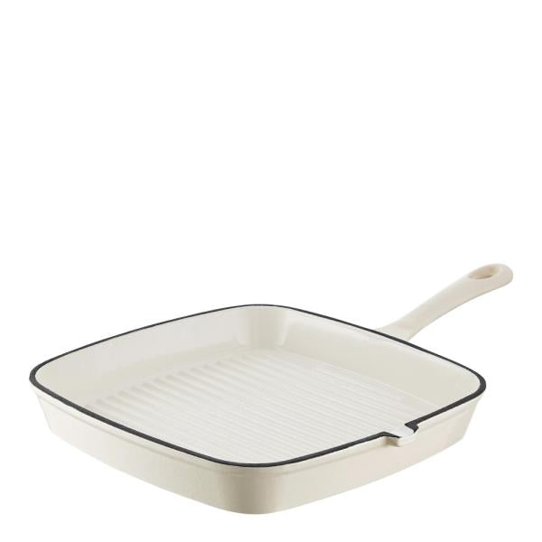 Grillpanne av støpejern 23 cm krem