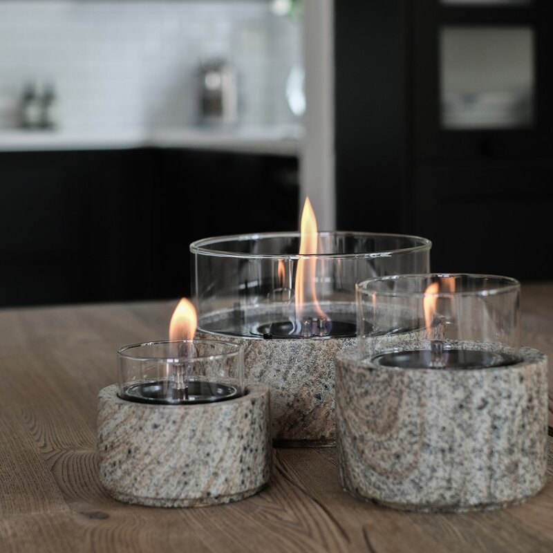 Café bordlykt 18 13 cm earth stone