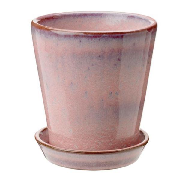 Krukke m/fat H12 cm rosa