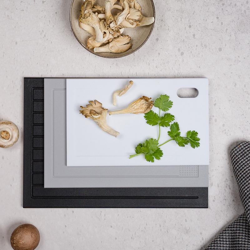 Kitchen Things skjærebrett 3 stk 34x24 cm grå/sand/krem