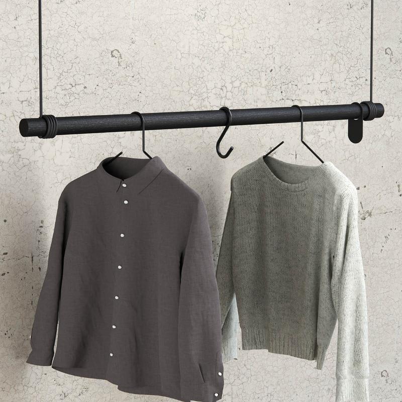 Swing L garderobestang 110 cm svart eik/svart