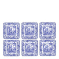 Blue Italian glassunderlag 6 stk blå/hvit