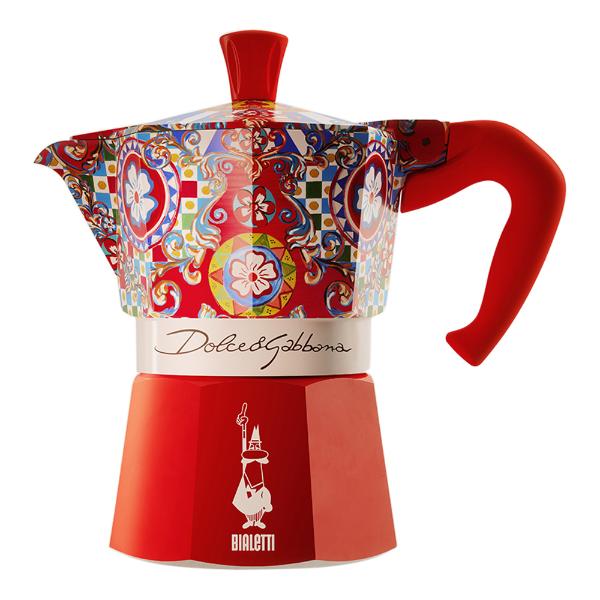 Moka Express espressokanne 3 kopper Dolce & Gabbana rød