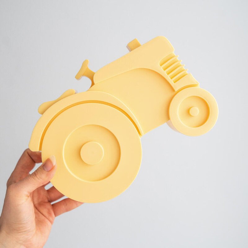 Matboks i plast traktor lys gul
