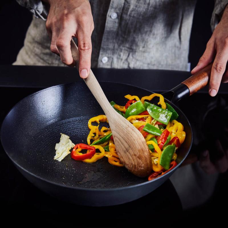Mandala wok 28 cm svart
