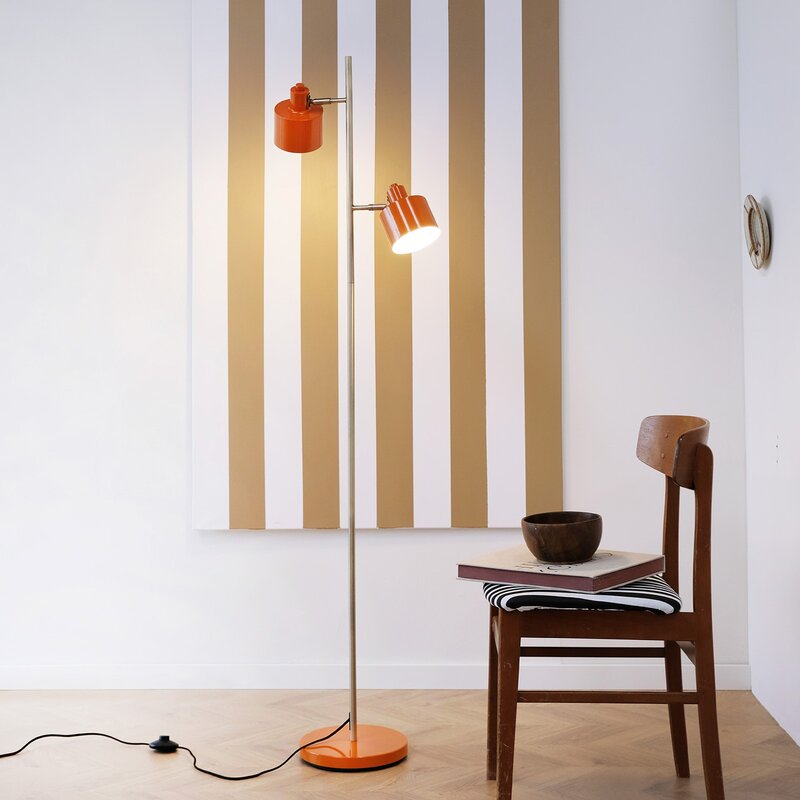 Ocean gulvlampe 160 cm orange/messing