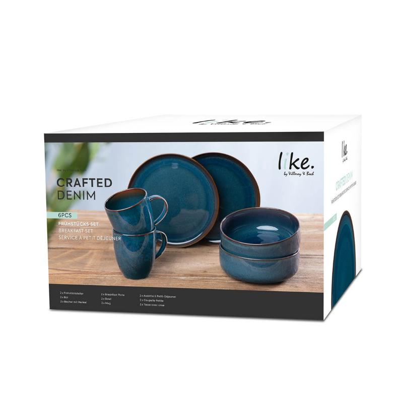Denim frokostsett 6 deler