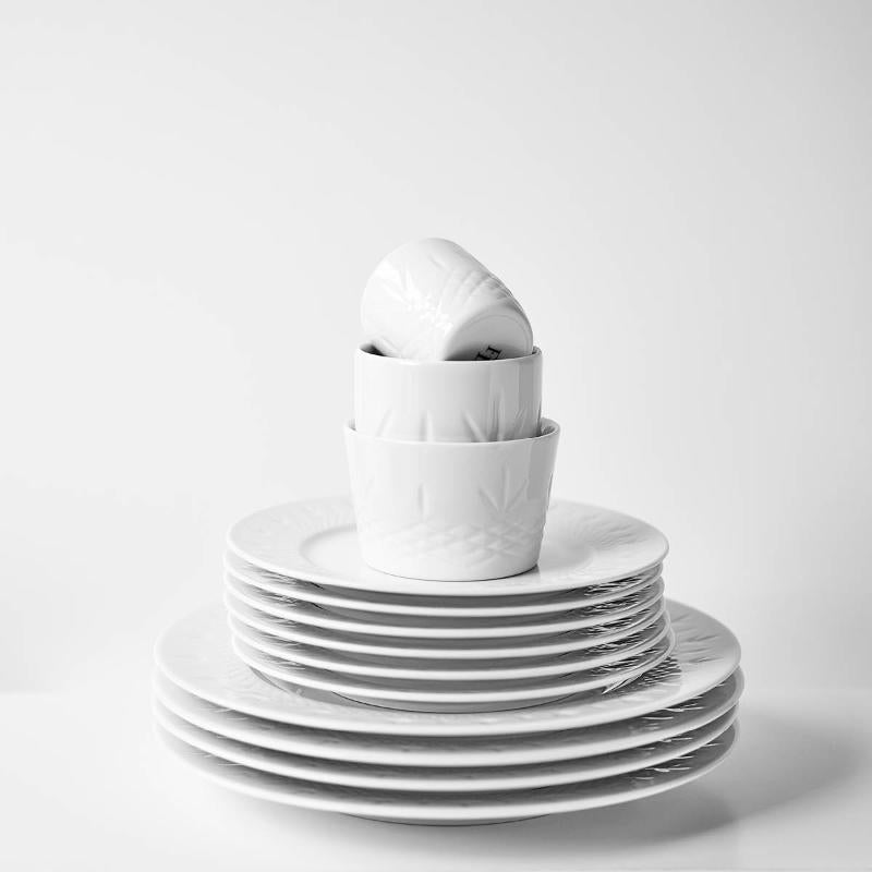 Crispy Porcelain lunsjtallerken 25 cm hvit