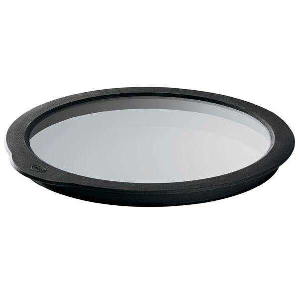 Glasslokk 24 cm klar/svart