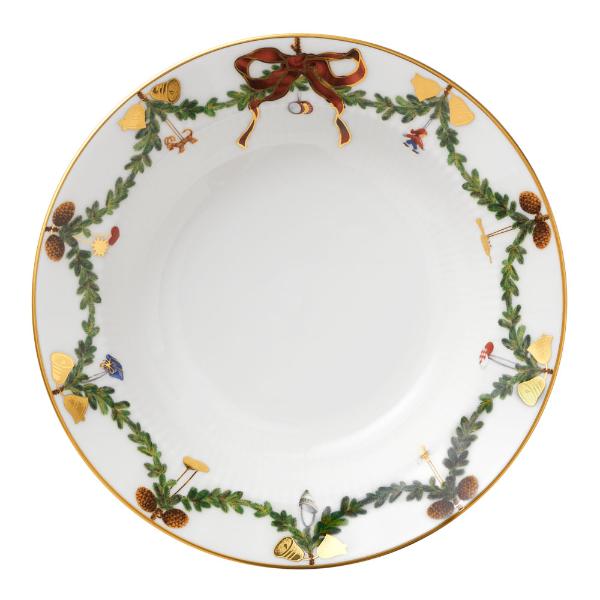 Stjerne Riflet Jul dyp tallerken 17 cm