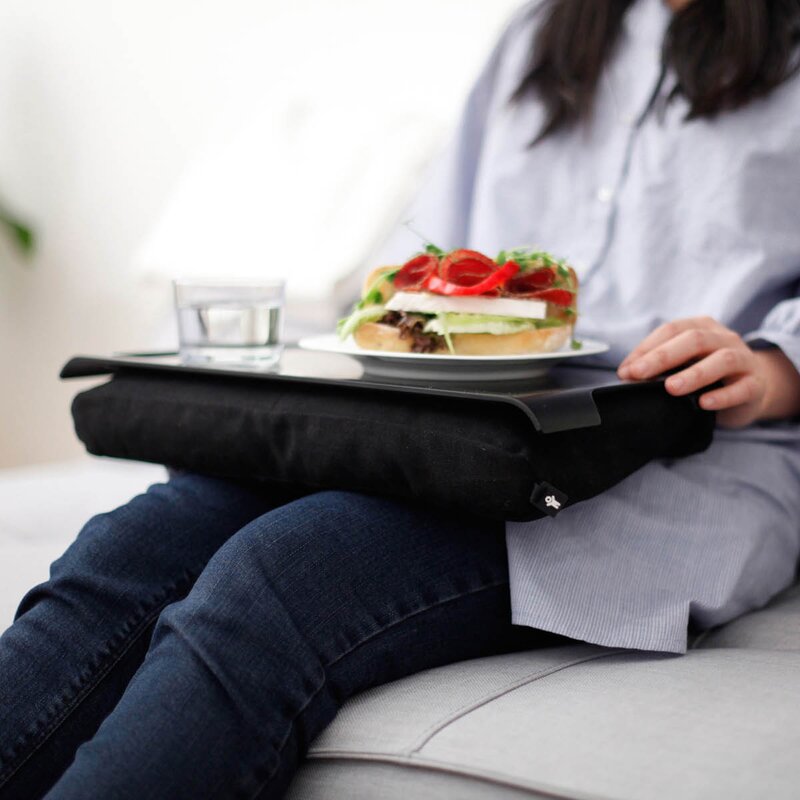 Laptray knebrett anti-slip 43x23 cm svart
