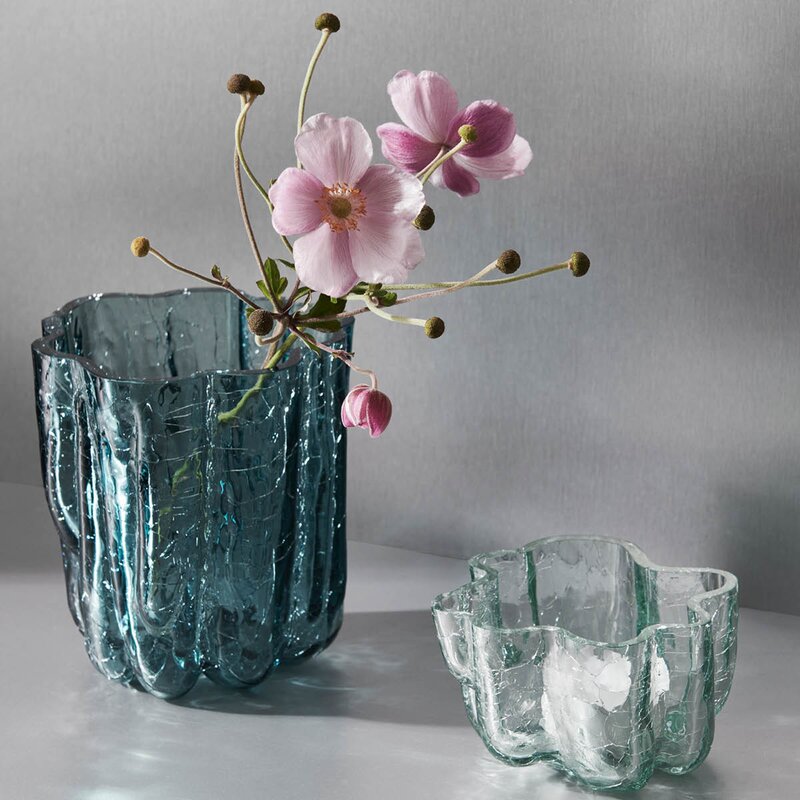 Crackle vase 12 cm sirkulær