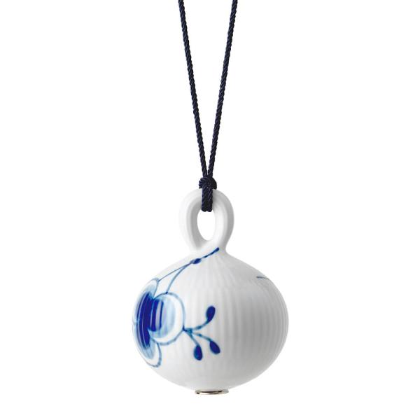 Blå Mega Riflet julekule 9,5 cm deco 1