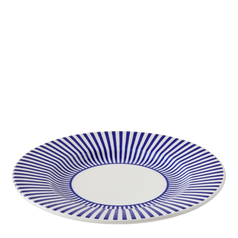 Steccato tallerken smalstripet 22 cm koboltblå