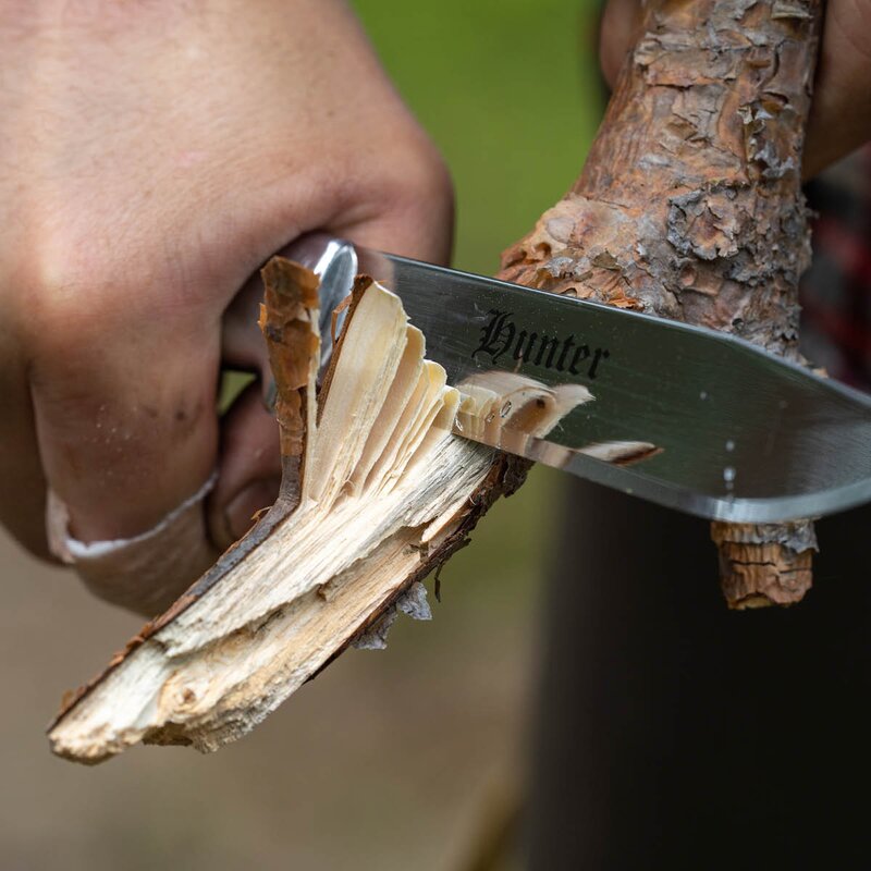 Hunter jaktkniv 25,5 cm m/slire masurbjørk