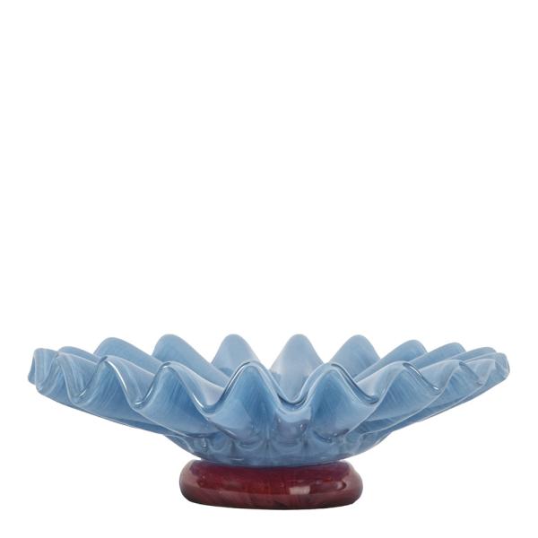 Lori skål 18 cm lys blå/vinrød