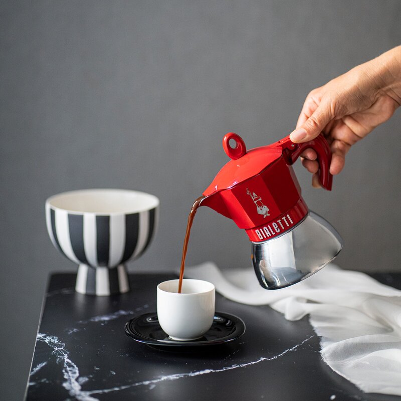 Exclusive espressokanne 2 kopper 10 cl rød
