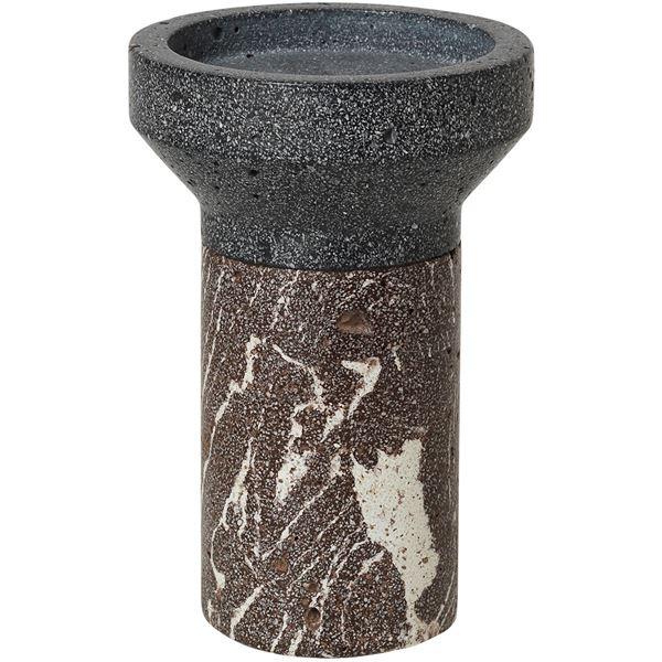 Idun lysestake 15 cm brown/grey
