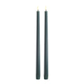 Taper Candles slim LED-kronelys 2,3x32 cm 2 stk mørk grønn