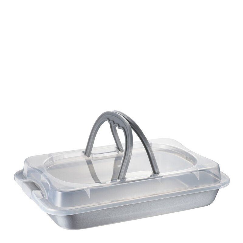 bAYk kakeform/langpanne med lokk 3,5L sølv