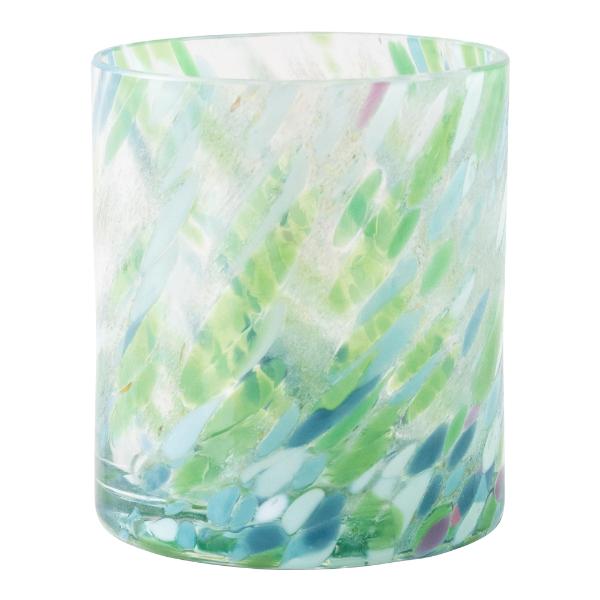 Swirl drikkeglass/lykt 35 cl grønn multi
