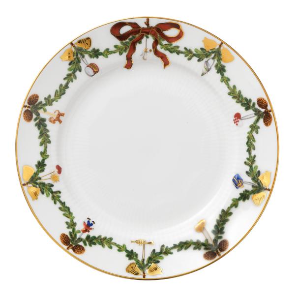 Stjerne Riflet Jul flat tallerken 19 cm