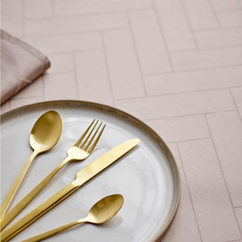 Tiles damask duk 140x320 cm taupe