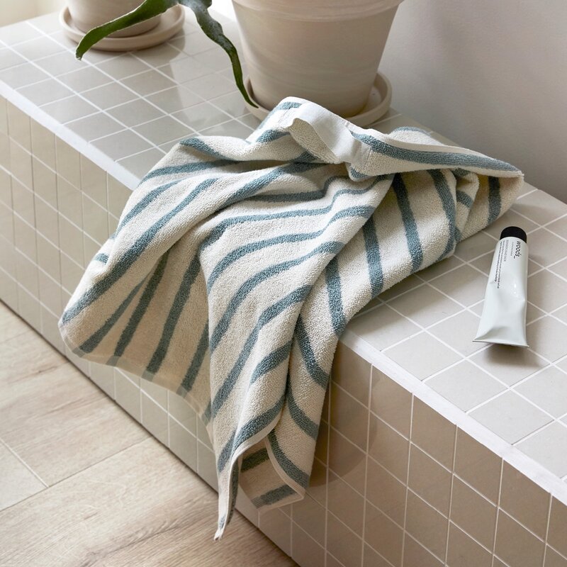 Everyday stripe håndkle 50x90 cm aqua