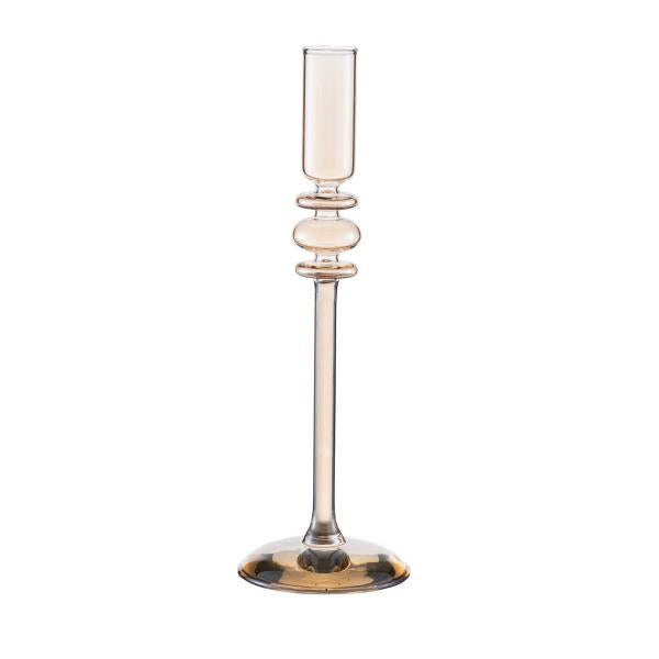 Ornate lysestake 25 cm champagnefarget luster