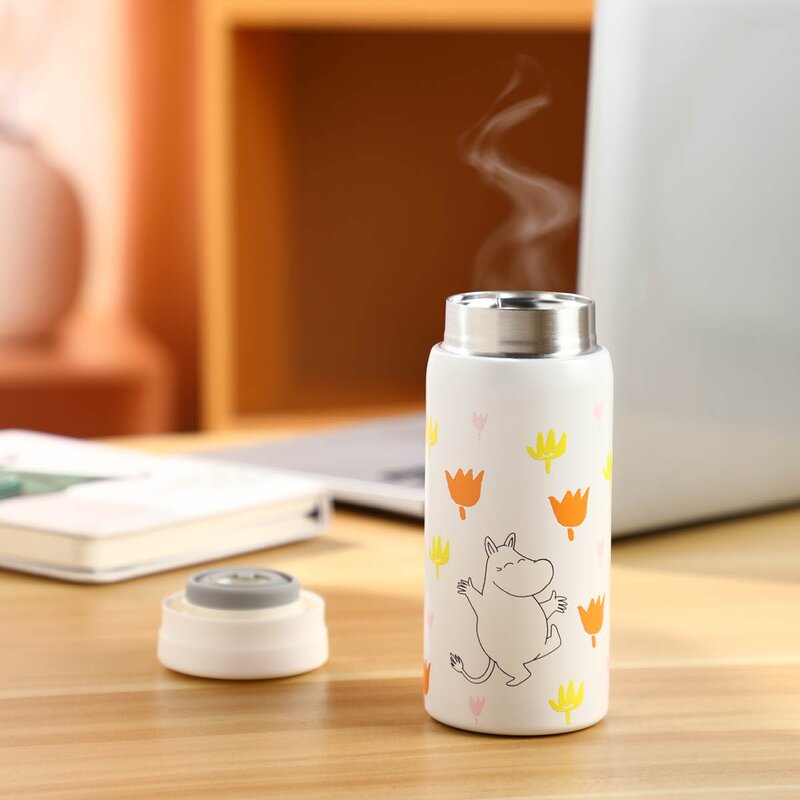 Mummi termokopp 20 cl blomster hvit
