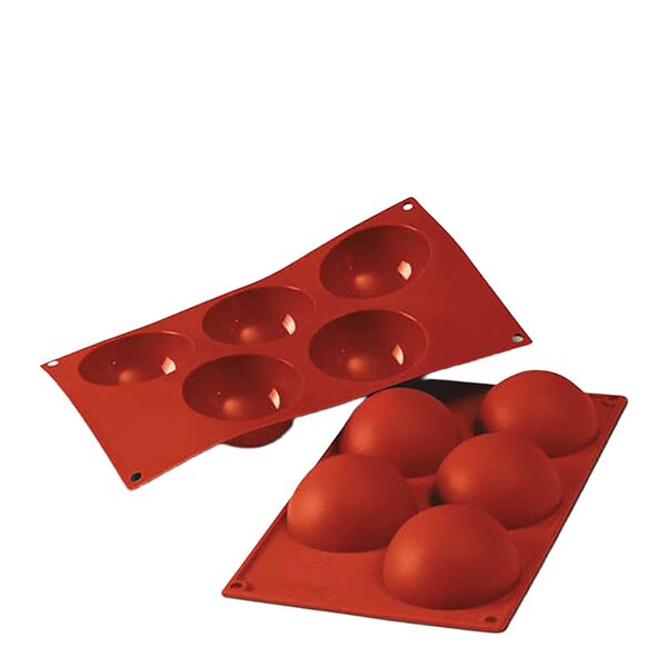 Silikonform halvkule 5 stk 8x4 cm
