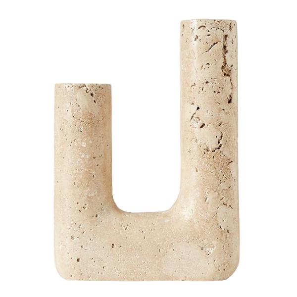 Minerva lysestake 20 cm beige
