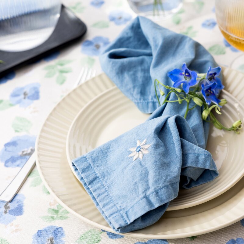 Eden denim serviett 45x45 cm 2 stk blå
