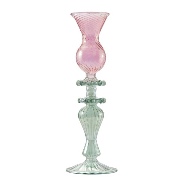 Mary lysestake 25 cm rosa/grønn