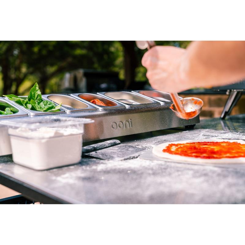 Garnityrstativ pizza topping 7 deler stål