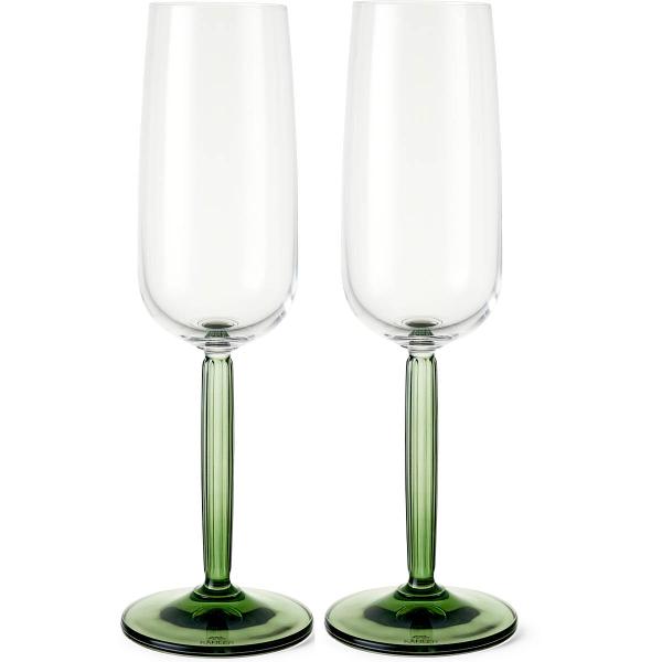 Hammershøi champagneglass 24 cl 2 stk grønn