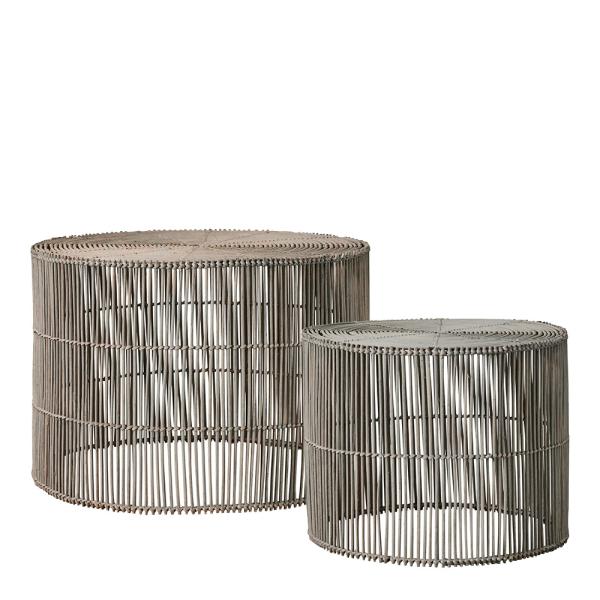 Harper sidebord 2 stk rotting 65x65x45 cm natur/grå