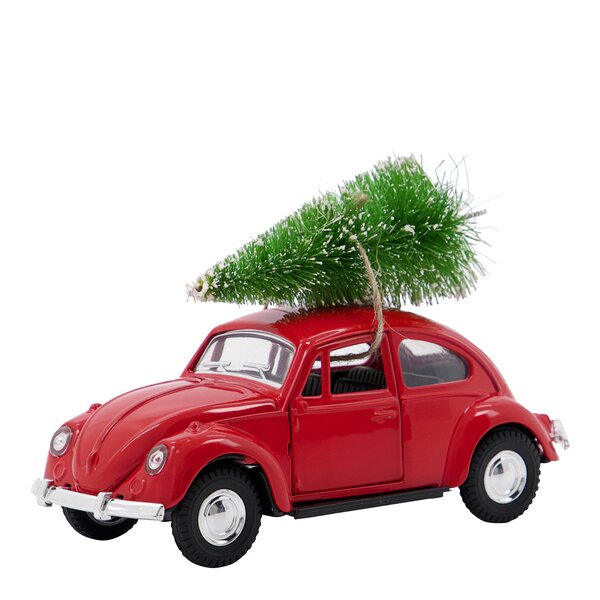 Xmas car dekorasjon 12,5 cm rød
