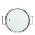 Glasslokk 24 cm børstet stål