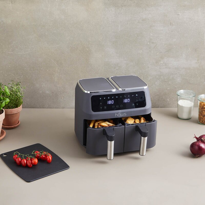 Dobbelt airfryer 2 x 4 L 2800W med belegg