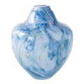 Unik skulptur kunstglass M 24 cm blå multi