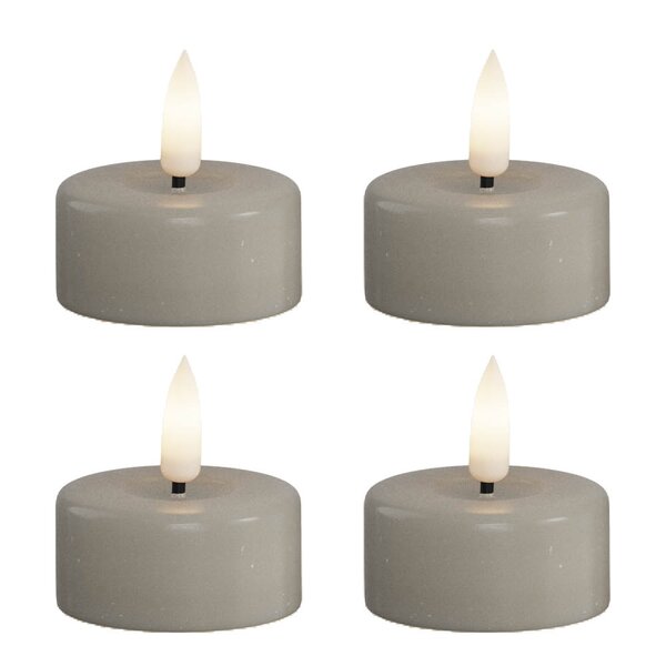 LED telys 3,5 x 4 cm 4 stk sand