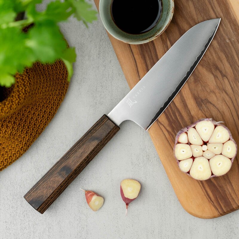 Hana santokukniv 12,5 cm brun